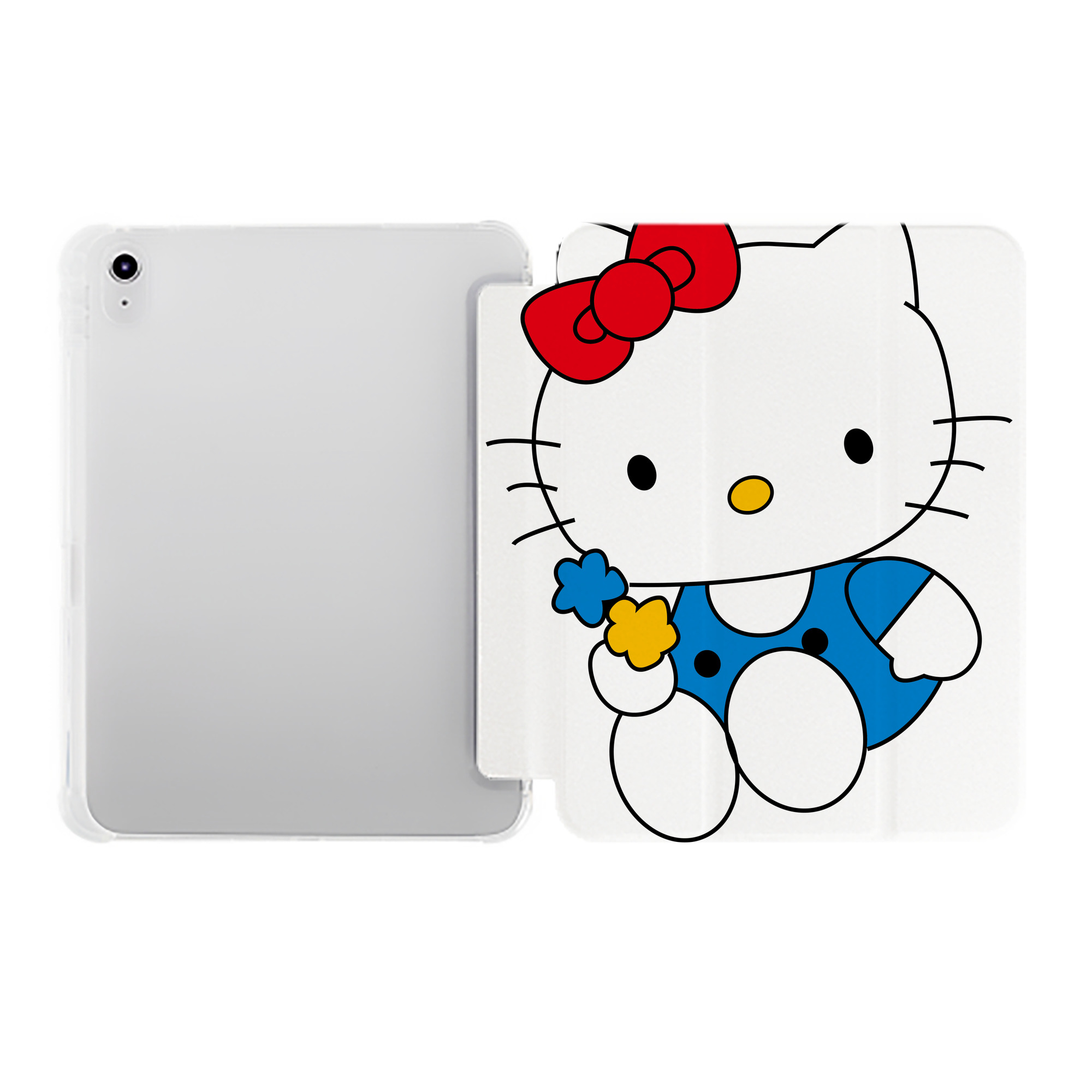 （画像用） Hello Kitty ハローキティ IPad ケース ペン収納付き 三つ折りスタンド PUレザー×シリコン 対応機種9.5/10.5/10.9インチ